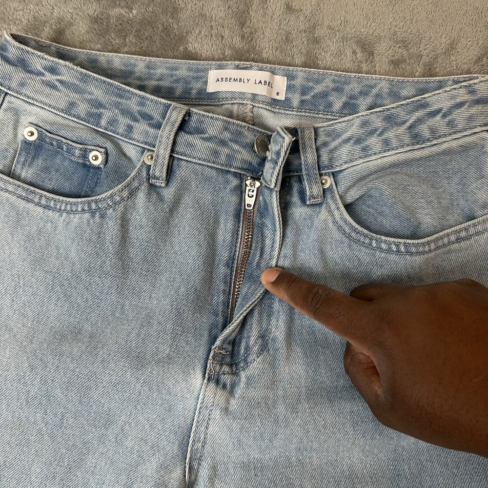 Assembly Label Jeans Straight Relaxed Fit Blue Denim Jeans Women's Size 8 - Picture 11 of 16
